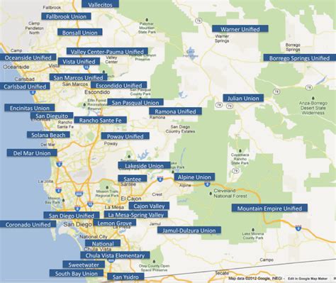 San Diego School District Map Maping Resources