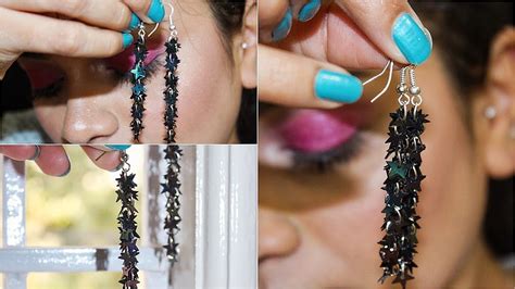 HOW TO MAKE DANGLE EARRINGS DIY DANGLE EARRINGS WITH SPARKLY SEQUINS