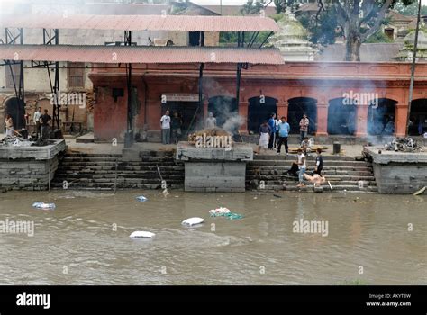Cremation Place Ghats Of Pashupatinath At The Holy Bagmati River