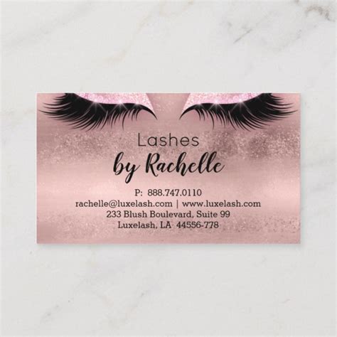 Huge power of business inspiration to help you start your successful business! Lashes Lash Business Card Eyelash Rose Gold - J32 DESIGN