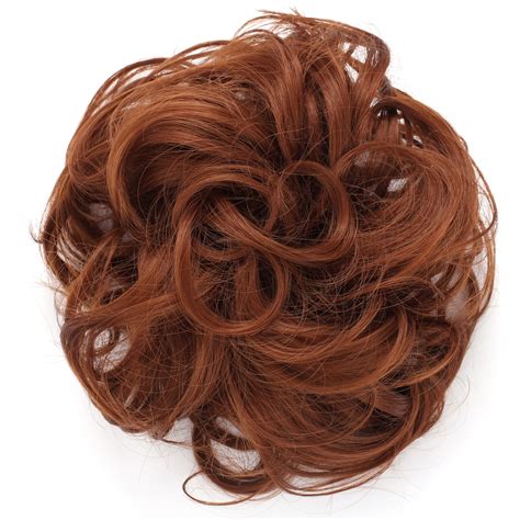 Onedor Synthetic Messy Hair Bun Extension Chignon Hair Piece 30 Reddish Brown