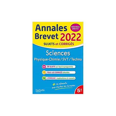 Annales Brevet 2022 Sciences