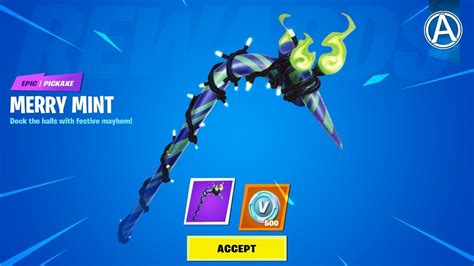 How To Get The Merry Mint Pickaxe Minty Axe Fortnite Battle Royale