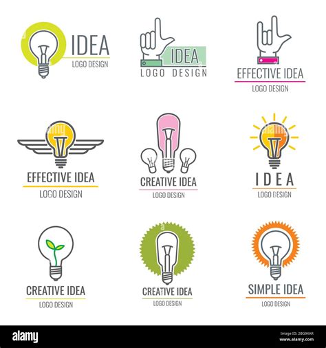 Creative Idea Digital Media Smart Brain Concept Vector Logo Collection
