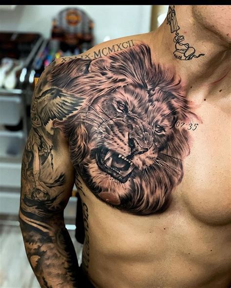 Lion Chest Tattoo Lion Forearm Tattoos Lion Tattoo Sleeves Thigh