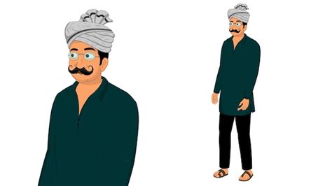 Premium Vector Cartoon Vector Of Indian Male Character Mukhiya Indian