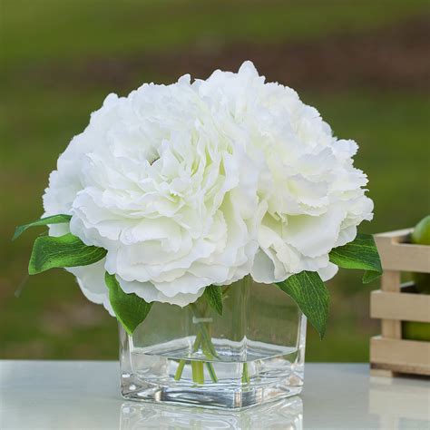 Ophelia Co Silk Peonies Floral Arrangements In Vase Reviews Wayfair