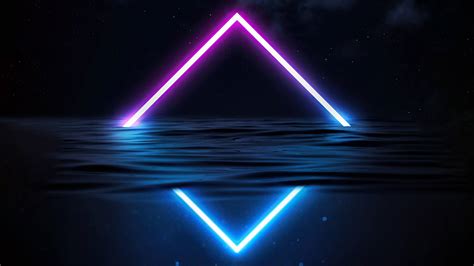 Hd Wallpaper Abstract Glowing Neon Triangle Download Wallpapers 2022