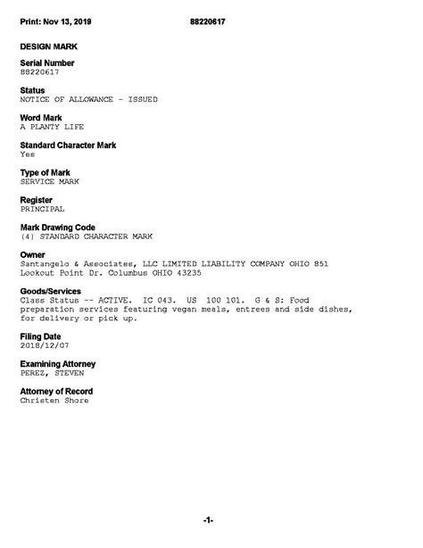 Dos and don'ts david nicholls 1. PLANTY - Planty Inc. Trademark Registration