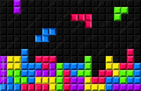 Creative Vector Illustration Of Tetris Video Game Background Art