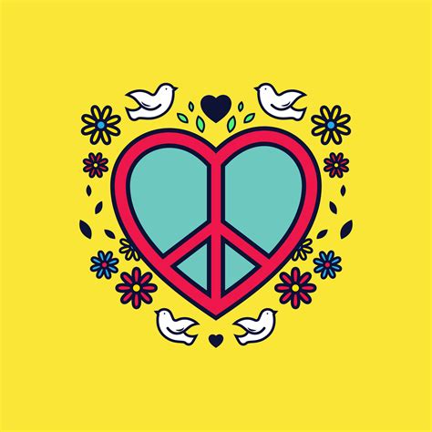 Peace And Love Vector 246263 Vector Art At Vecteezy