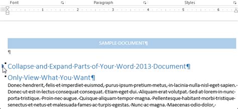 How To Collapse And Expand Parts Of Your Document In Word