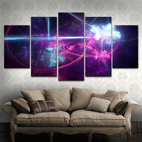 Hd Printed 5 Piece Canvas Art Abstract Cool Colors