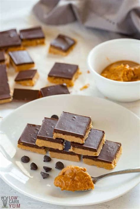 Jun 22, 2020 · the end result is chewy peanut buttery oat squares which store well and can be eaten for breakfast, snack or dessert. No Bake Keto Chocolate Peanut Butter Bars | Low Carb Yum