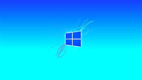Hd Wallpaper Windows Logo Microsoft Windows Neon Abstract Cyan