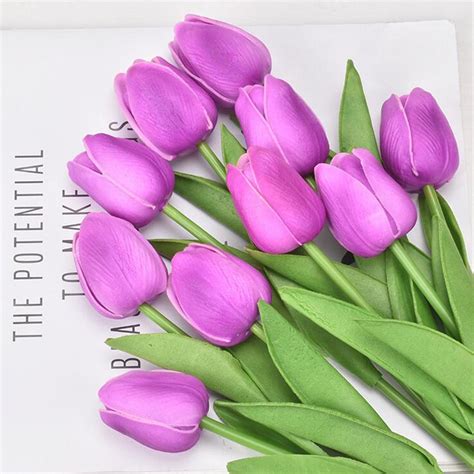 artificial tulip 10pcs artificial flowers plants real touch etsy