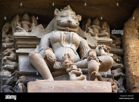 Stone Sculpture At Chaturbhuj Temple Khajuraho Madhya Pradesh India