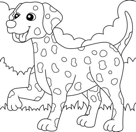 Dalmatian Dog Coloring Page For Kids 7819163 Vector Art At Vecteezy