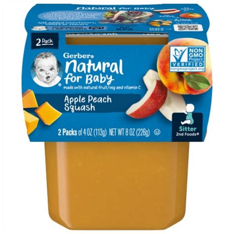Gerber® 2nd Foods Apple Peach And Squash Stage 2 Baby Food 2 Ct 4 Oz