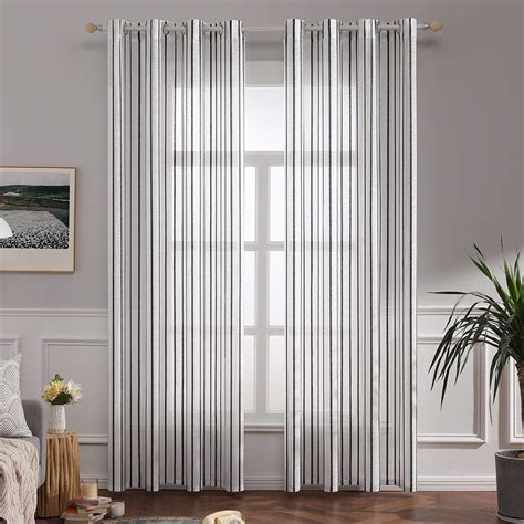Striped Sheer Curtains Windows Curtains And Drapes
