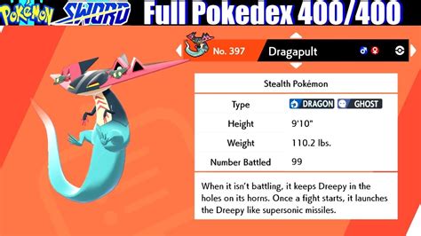 Pokemon Sword And Shield Full Pokedex All 400 Pokemon Youtube