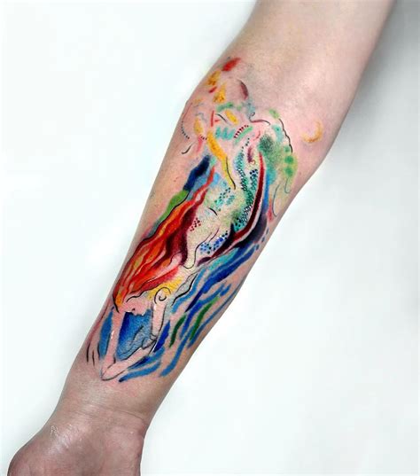 Watercolor Mermaid Tattoo Best Tattoo Ideas Gallery