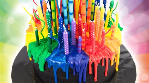 Melting Candle Rainbow Cake Birthday Cake From Cookies Cupcakes And Cardio Rainbow Birthday