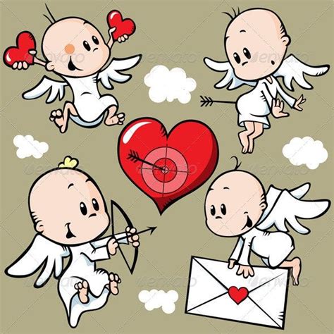 Angels With Valentine Heart Valentines Day Drawing Valentine Images