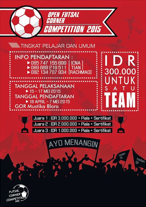 Fifa sebagai induk olahraga futsal telah mengeluarkan setidaknya 18 peraturan yang mencakup seluruh hal yang berhubungan. PERATURAN DAN PENDAFTARAN FUTSAL CORNER COMPETITION 2015