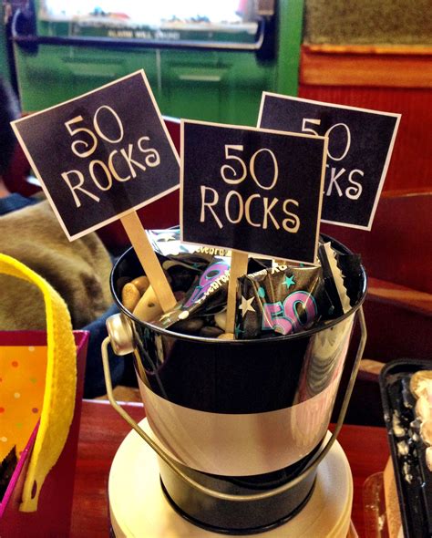 50 rocks birthday present ideas for 50 year old craftyideas party ideas pinterest rock
