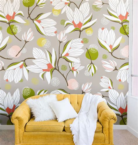 Wall Mural Removable Wall Mural Floral Wall Mural Etsy In 2021