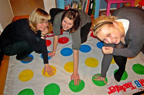 Playing Twister Birthday Party Saturday Evening Playing Twister Janssons Twister Maria