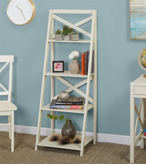 Tms X 4 Tier Shelf Ladder Bookcase White 4 Tier Shelf