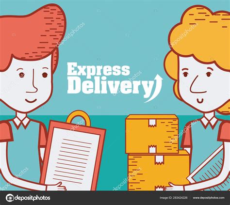 Express Delivery Cartoon Stock Vector Image By ©stockgiu 283424226