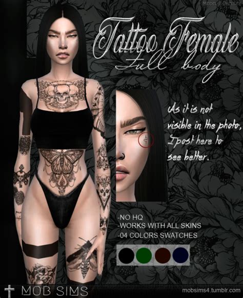 Sims 4 CC S The Best TATTOO FEMALE FULL BODY By Mob Sims