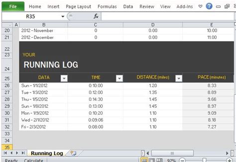 First off, this was written for excel 365, though it should work fine in recent versions of excel. Free Running Log Template for Microsoft Excel