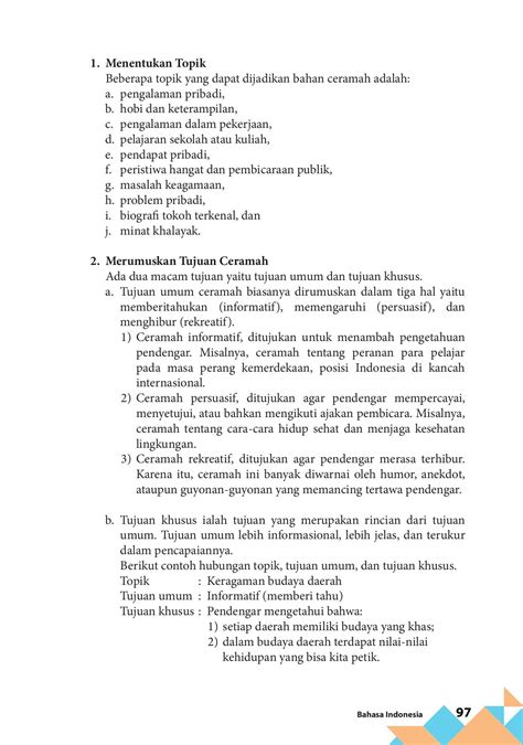 Contoh Teks Ceramah Bahasa Indonesia Kelas Homecare