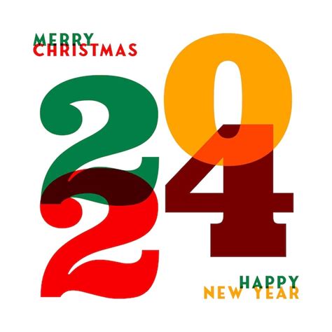 Premium Vector Merry Christmas And 2024 Happy New Year Greeting For