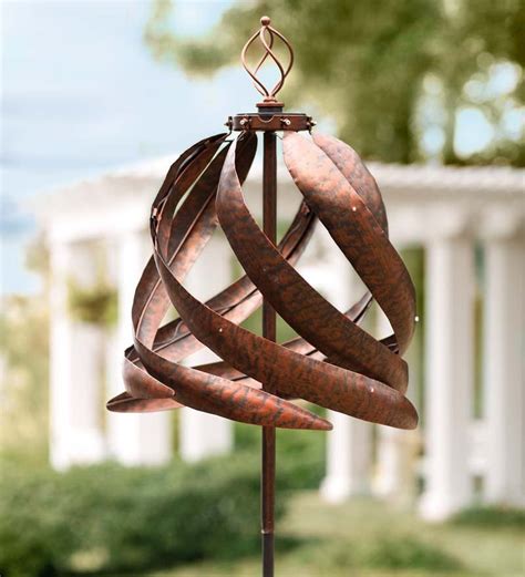 Get the best deals on garden wind spinners. Solar Copper-Colored Metal Wind Spinner for Gardens w ...