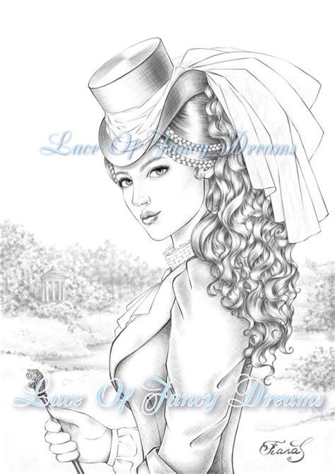 Victorian Woman Coloring Page For Adult Coloring Sheet To