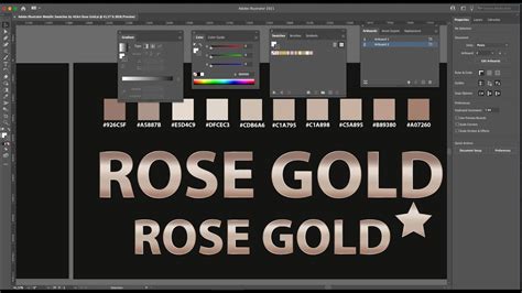 Rose Gold Gradient With Hex Color Adobe Illustrator Tutorial Youtube