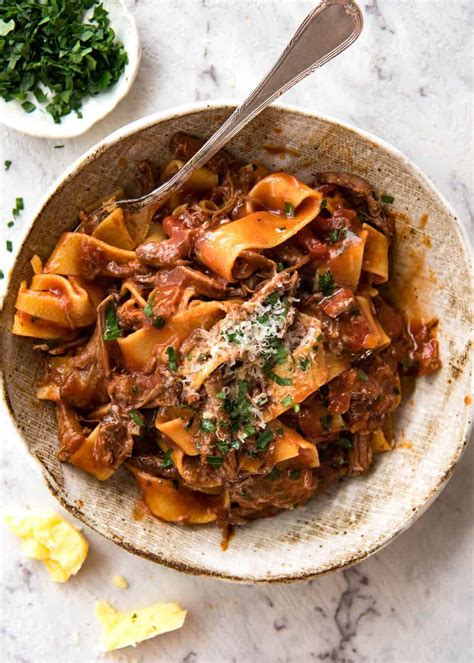 Slow Cooked Shredded Beef Ragu Pasta Recipetin Eats