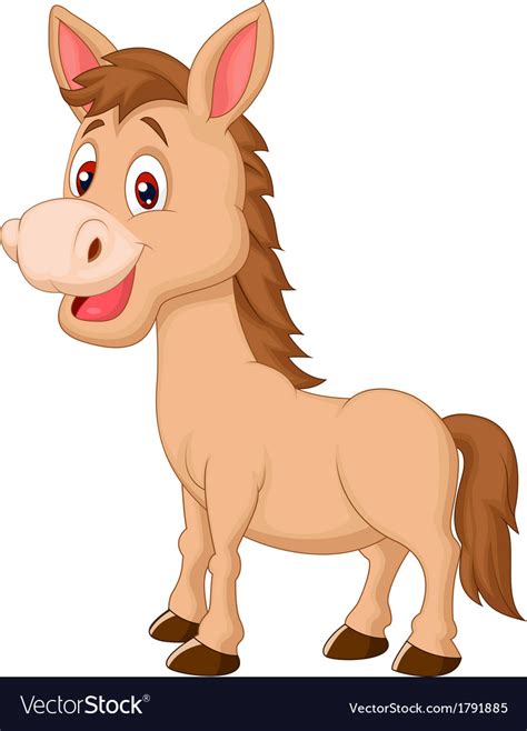 Cute Horse Cartoon Royalty Free Vector Image Vectorstock