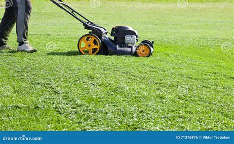 Lawn Mower Gardening Garden Mower Stock Photo Image Of Meadow