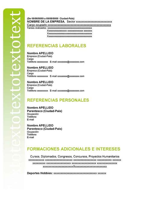 En consonancia con aquel estudio, en 1989, en una encuesta realizada por la comisión nacional de la pastoral de juventud, entre jóvenes de 16 a 28 años, frente a la pregunta sobre modelo a imitar, 305 encuestados no respondieron a la misma, cifra equivalente al 26% de los encuestados, lo que llama poderosamente la atención por lo preciso. Modelo de Curriculum Sencillo para Rellenar | CV Word