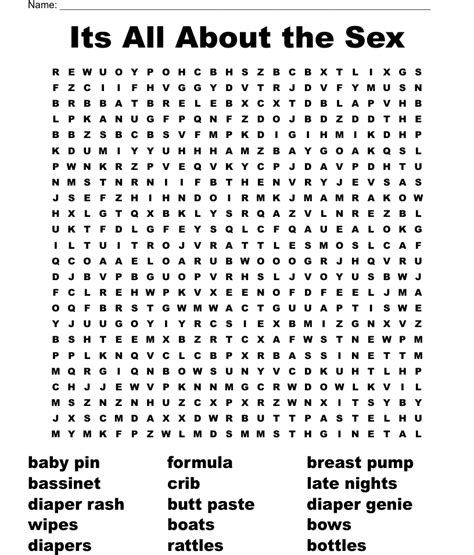 Its All About The Sex Word Search Wordmint