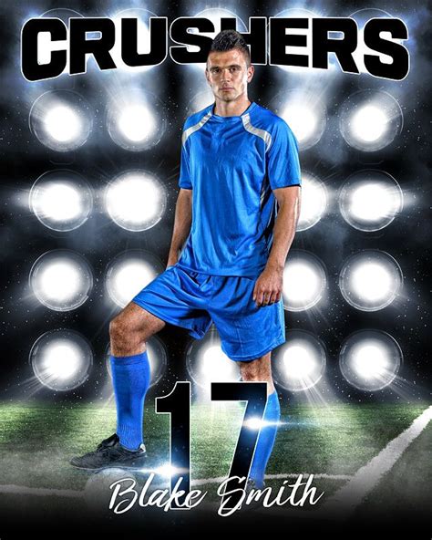 Sports Poster Photo Template Soccer Lights Photoshop Sports