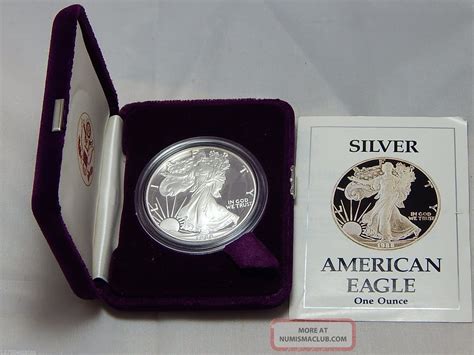 1988 S American Silver Eagle Dollar Proof Coin W Capsule Case