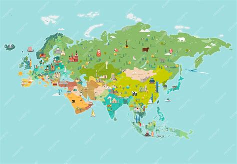 Mapa De Eurasia Mapa Con Nombres De Países Lugares Turísticos Y De