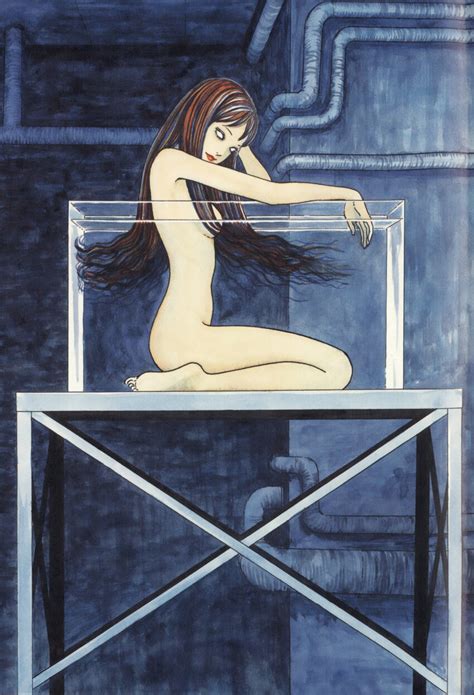 Itou Junji Kawakami Tomie Tomie Absurdres Highres Official Art Scan 1girl Barefoot